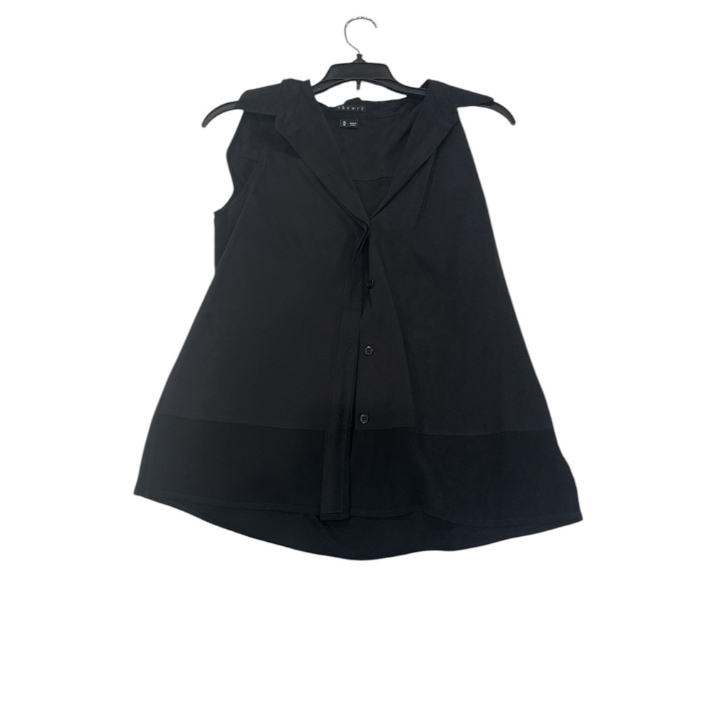 Theory Tank  button down M NWOT Black opens with button host pick - Picture 4 of 15